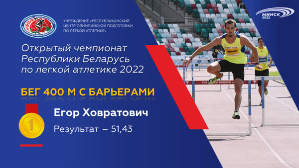 Чемпионы открытого чемпионата Республики Беларусь по легкой атлетике 2022г.
