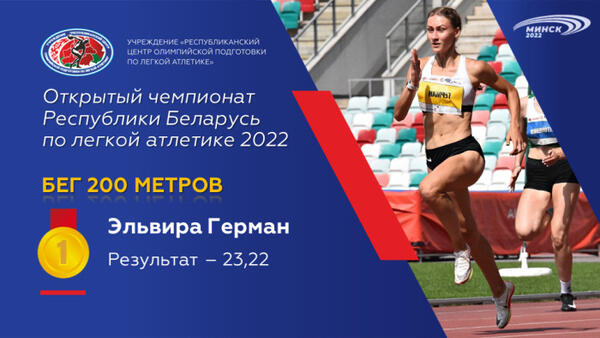 Чемпионы открытого чемпионата Республики Беларусь по легкой атлетике 2022г.