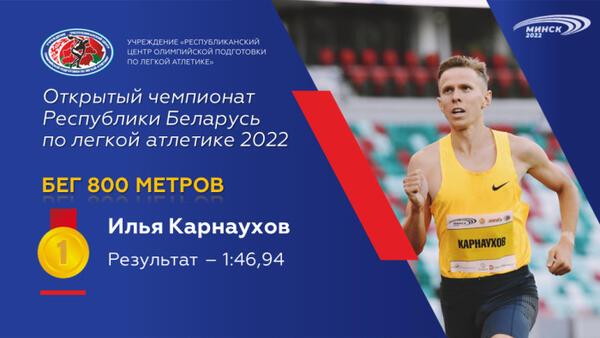 Чемпионы открытого чемпионата Республики Беларусь по легкой атлетике 2022г.