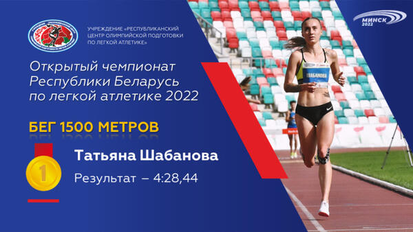 Чемпионы открытого чемпионата Республики Беларусь по легкой атлетике 2022г.
