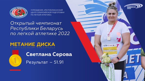 Чемпионы открытого чемпионата Республики Беларусь по легкой атлетике 2022г.