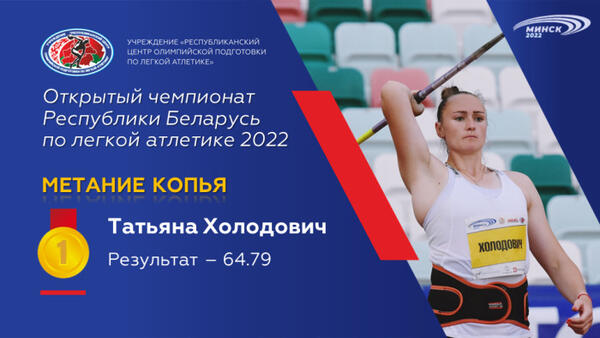 Чемпионы открытого чемпионата Республики Беларусь по легкой атлетике 2022г.