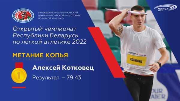 Чемпионы открытого чемпионата Республики Беларусь по легкой атлетике 2022г.