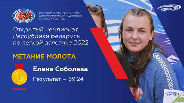 Чемпионы открытого чемпионата Республики Беларусь по легкой атлетике 2022г.