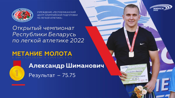 Чемпионы открытого чемпионата Республики Беларусь по легкой атлетике 2022г.