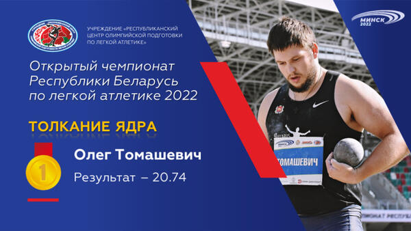 Чемпионы открытого чемпионата Республики Беларусь по легкой атлетике 2022г.