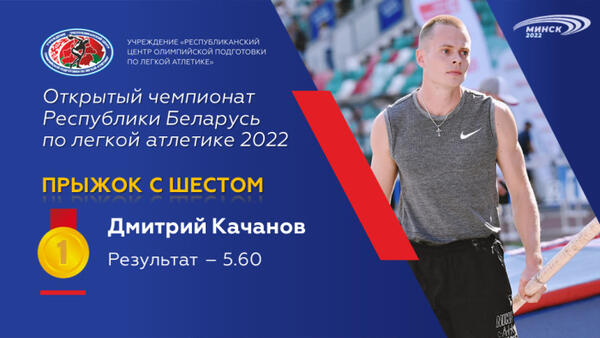Чемпионы открытого чемпионата Республики Беларусь по легкой атлетике 2022г.