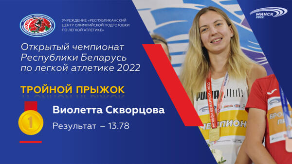 Чемпионы открытого чемпионата Республики Беларусь по легкой атлетике 2022г.