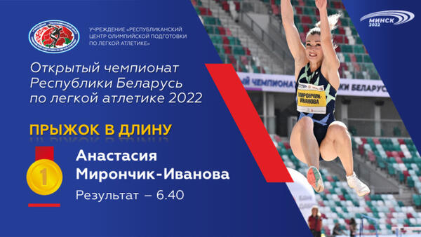 Чемпионы открытого чемпионата Республики Беларусь по легкой атлетике 2022г.
