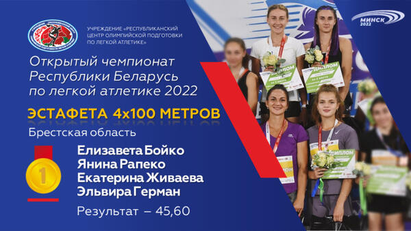 Чемпионы открытого чемпионата Республики Беларусь по легкой атлетике 2022г.
