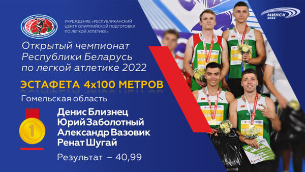 Чемпионы открытого чемпионата Республики Беларусь по легкой атлетике 2022г.