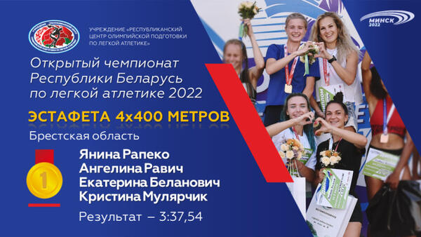 Чемпионы открытого чемпионата Республики Беларусь по легкой атлетике 2022г.
