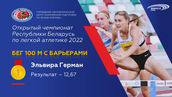 Чемпионы открытого чемпионата Республики Беларусь по легкой атлетике 2022г.