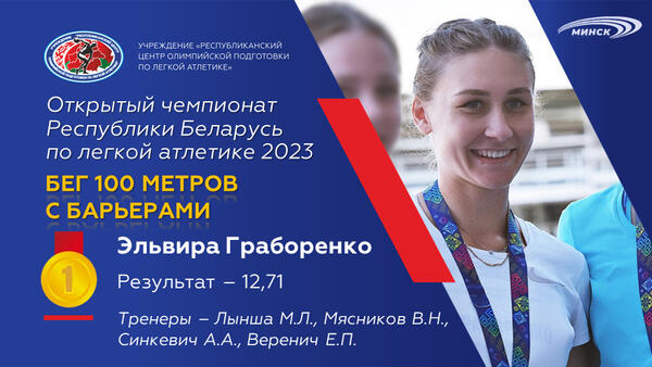Чемпионы открытого чемпионата Республики Беларусь по легкой атлетике 2023г.
