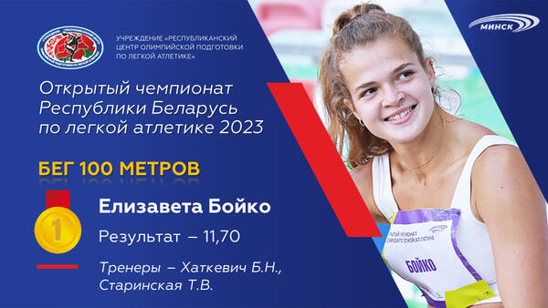 Чемпионы открытого чемпионата Республики Беларусь по легкой атлетике 2023г.