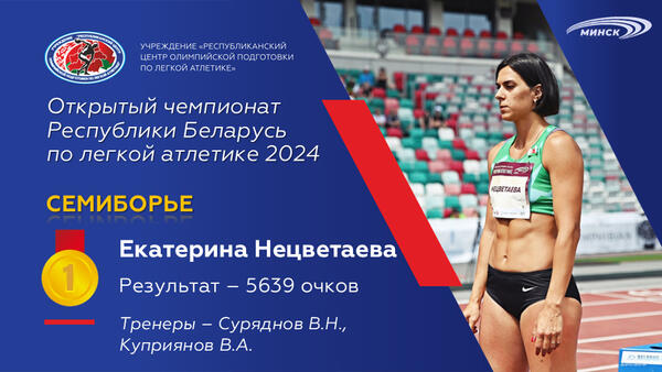 Чемпионы открытого чемпионата Республики Беларусь по легкой атлетике 2024г.
