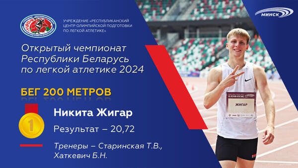 Чемпионы открытого чемпионата Республики Беларусь по легкой атлетике 2024г.
