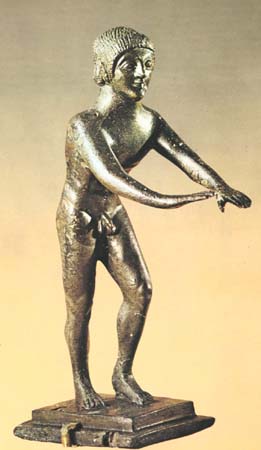 Бегун на старте. Бронзовая статуэтка. 480-470 до н. э. Источник: https://megabook.ru